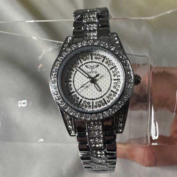 Silver Bracelet Invicta Wildflower Glam Rhinestone Jewelry Watch NWT - Picture 4 of 12